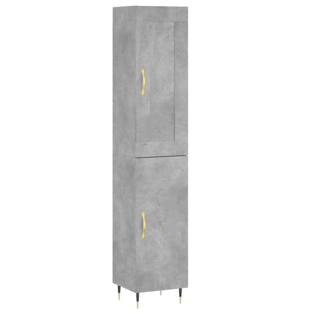 Credenza buffet cassettiera mobile contenitore organizer cucina soggiorno soggiorno alto 34,5 x 34 x 180 cm derivati ​​del legno grigio 02_0034424