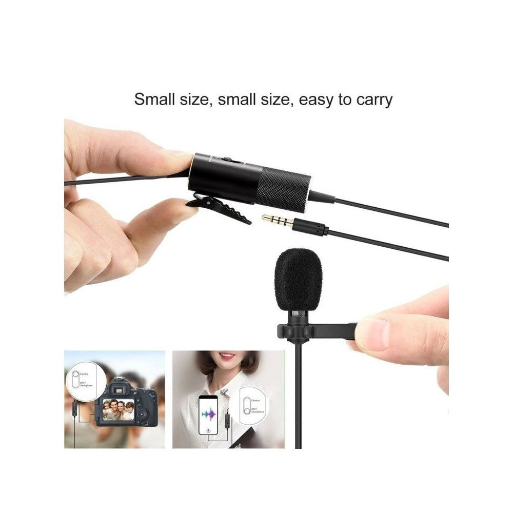 Trade Shop - Mini Microfono Lavalier Omnidirezionale 360° Per Smartphone Fotocamera Q-955s -