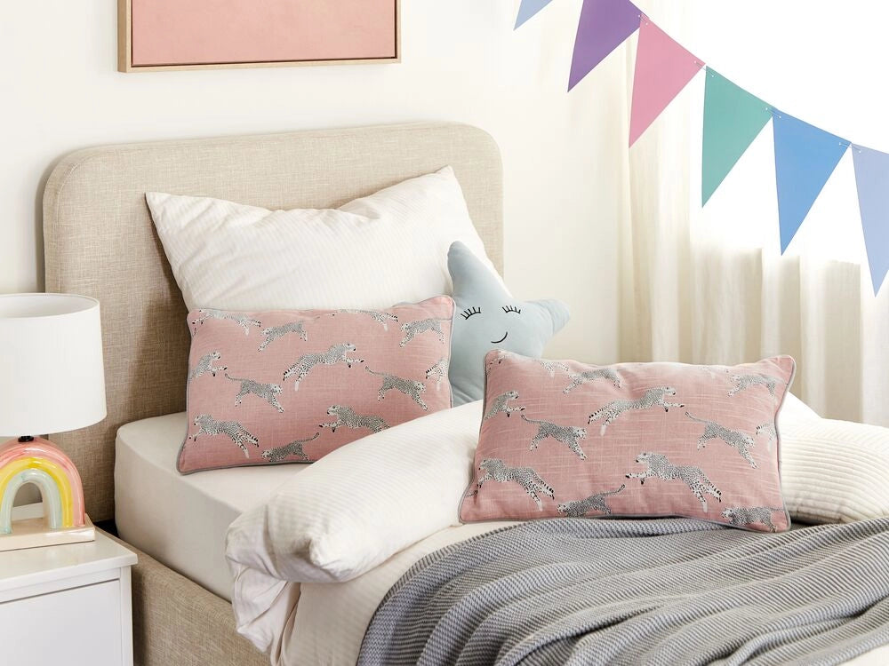 Set di 2 cuscini sparsi in cotone rosa 30 x 50 cm Motivo ghepardo stampato