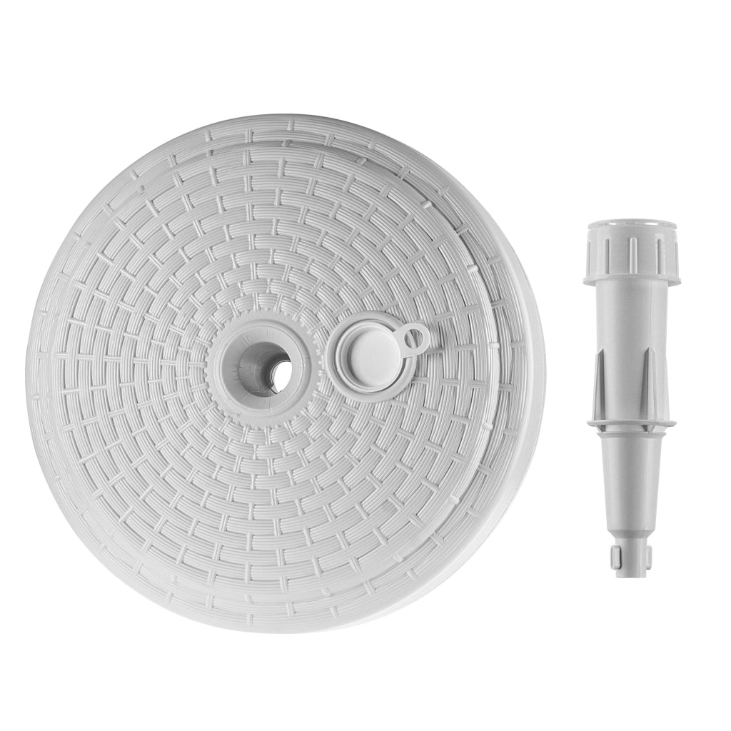 Base per ombrellone da giardino KADAX, rotonda, 39 cm, con peso, bianca