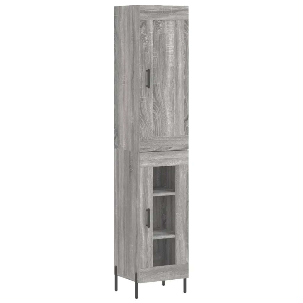 vidaXL Credenza Grigio Sonoma 34,5x34x180 cm in Legno Multistrato
