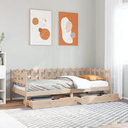 Dormeuse con Cassetti 90x190 cm in Legno Massello Pino 3302130