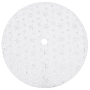 Gonna per albero di Natale di lusso bianca 122 cm in pelliccia sintetica CFW9914377