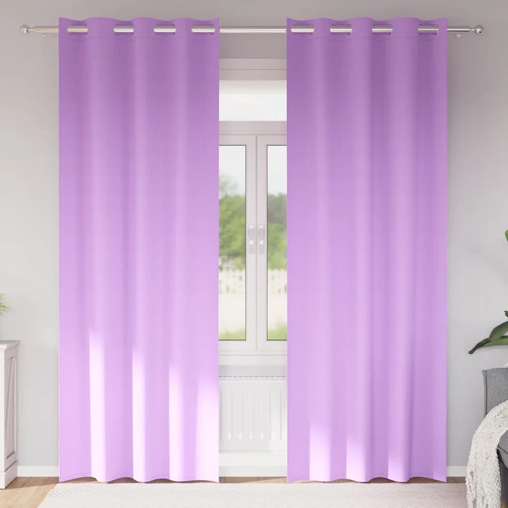 vidaXL Tende con tende 2 pcs Viola Poliestere
