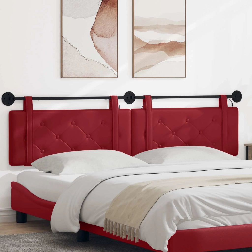 Testiera sospesa Con luce LED Rosso Vino Similpelle