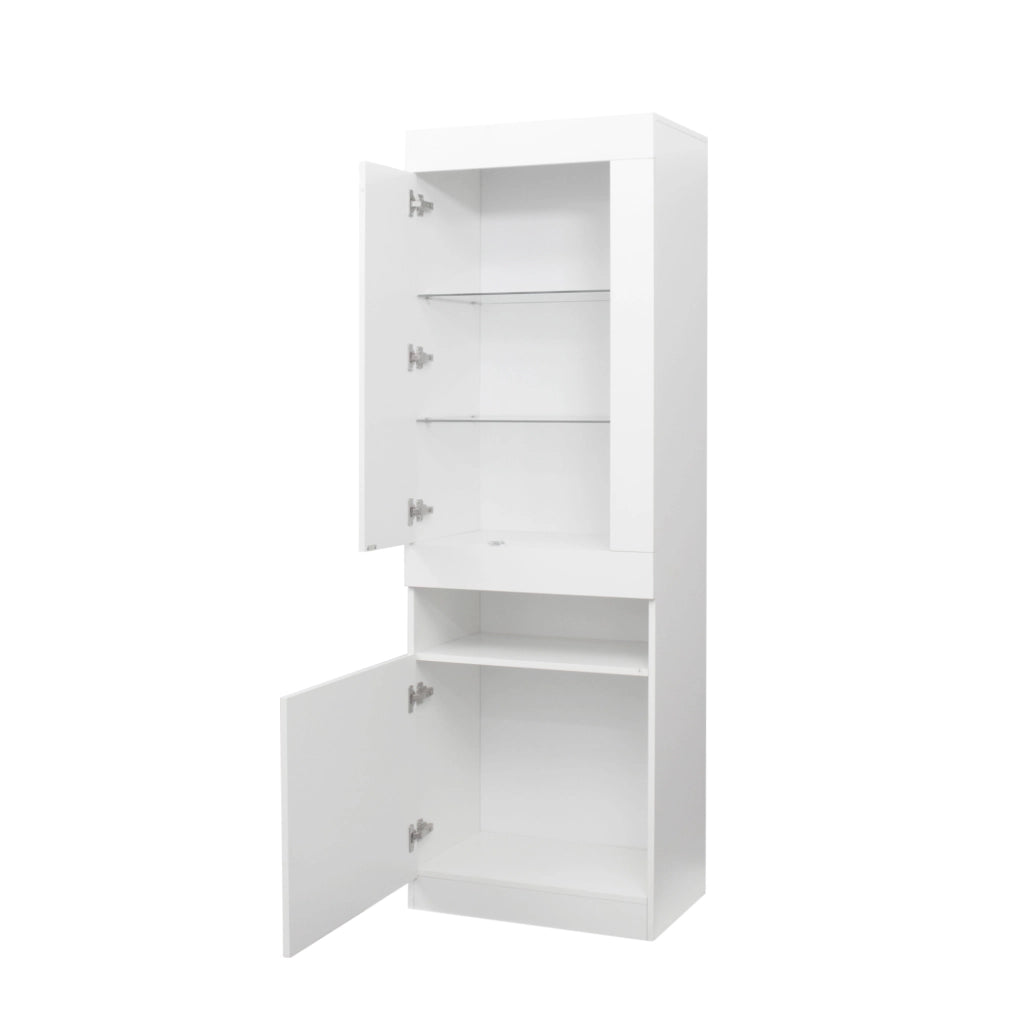 Vetrina con LED ¨C Xylo ¨C Bianco, Legno, Soggiorno
