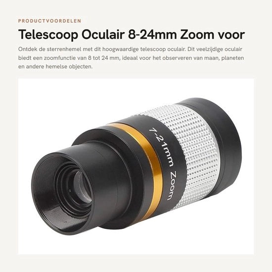 Telescopo Professionale con Prestazioni Optiche Elevate - 8mm/24mm Zoom - Lega di Alluminio - Vetro Ottico - Prestazioni Optiche Professionali - Alta Dispersione