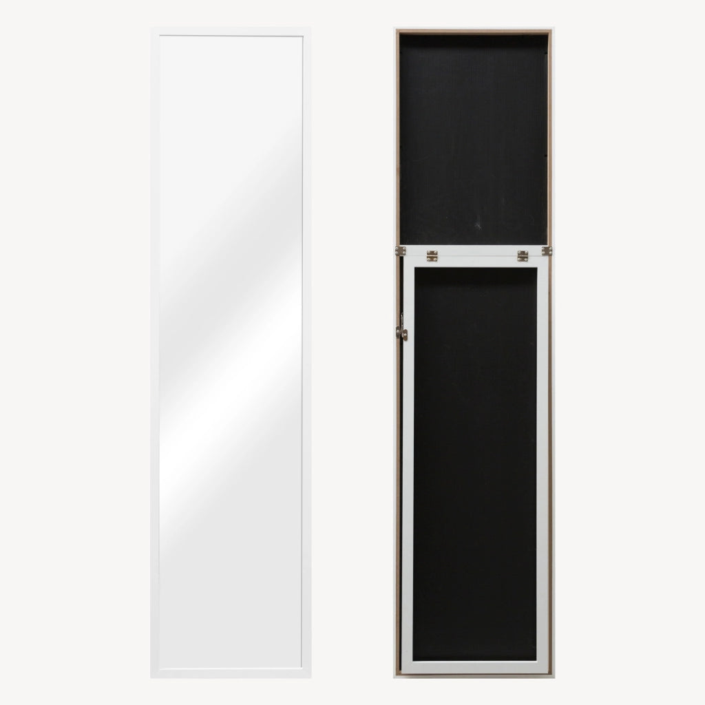 Specchio da Terra 'Giovinazzo' a Figura Intera 150 x 35 cm Cornice in MDF - Bianco [en.casa]