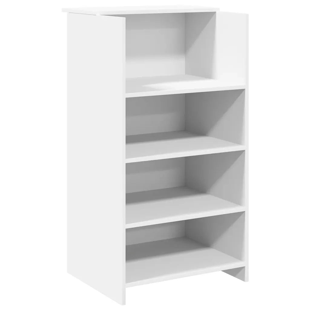 Scrivania per Reception Bianca 55x50x103,5 cm in Legno Massello 859015