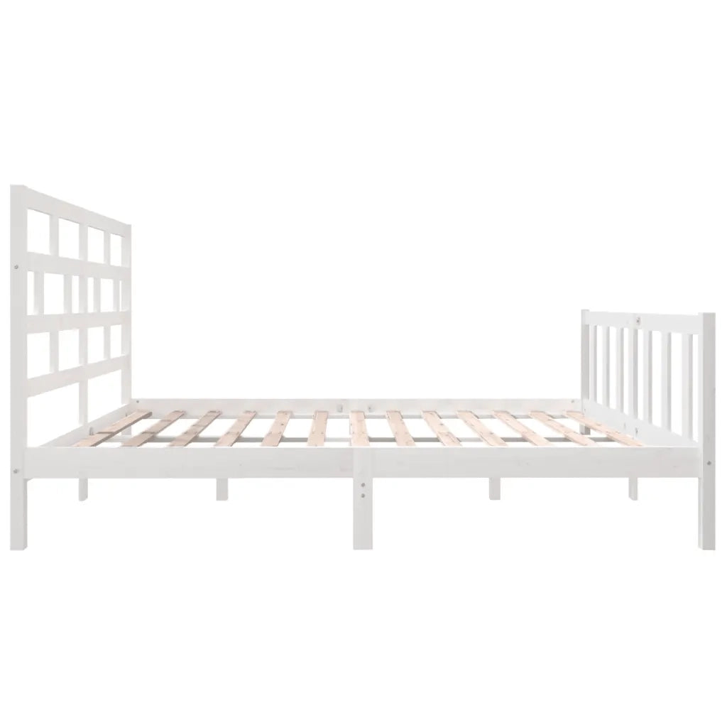Giroletto-Struttura Letto Bianco in Legno Massello di Pino 160x200 cm 560206