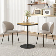 Tavolo rotondo da pranzo ?70 x 76 cm in legno effetto rovere; colore rovere