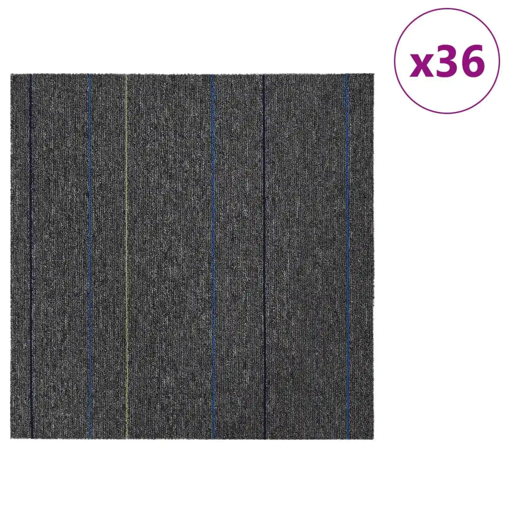 Piastrella per Tappeto Grigio Medio con Strisce 50 x 50 cm CFW2485840