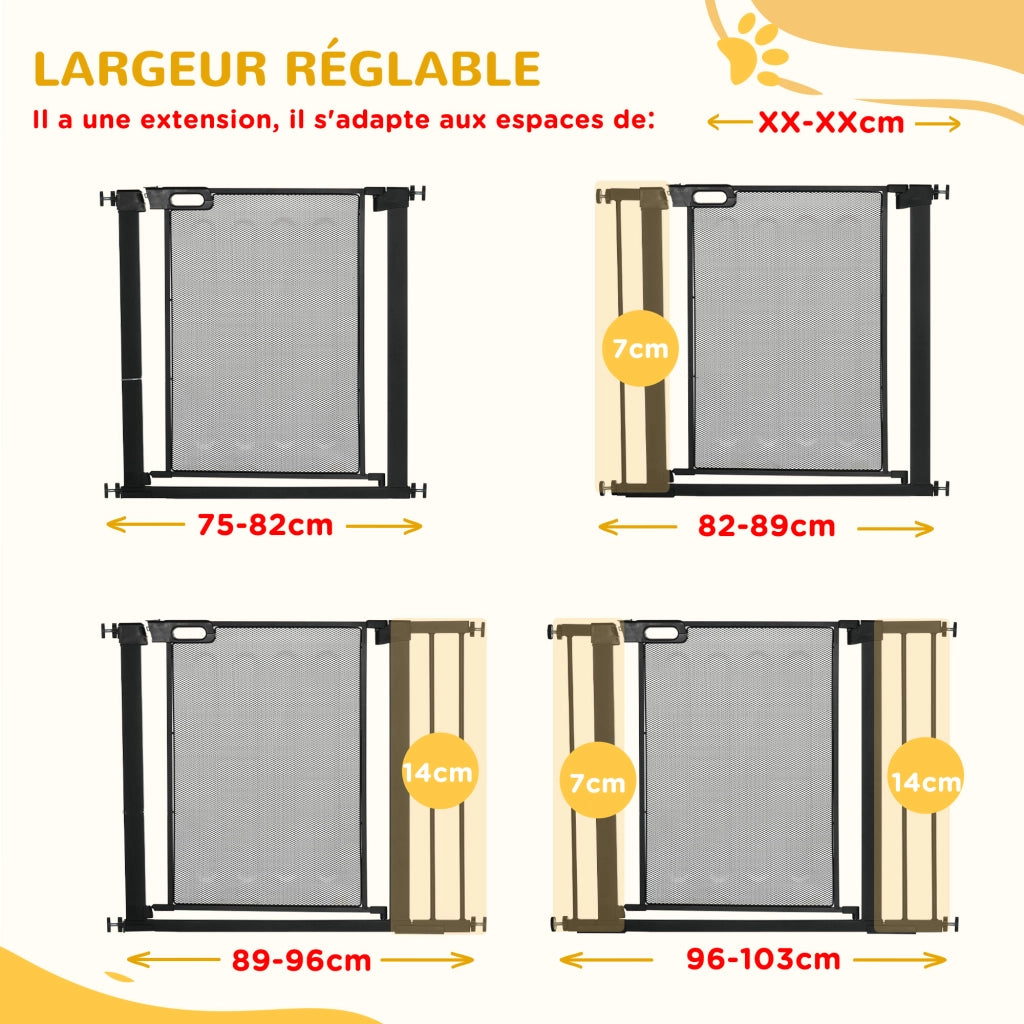 Barriera per Animali Domestici ¨C zephmum ¨C Nero 75-103 cm