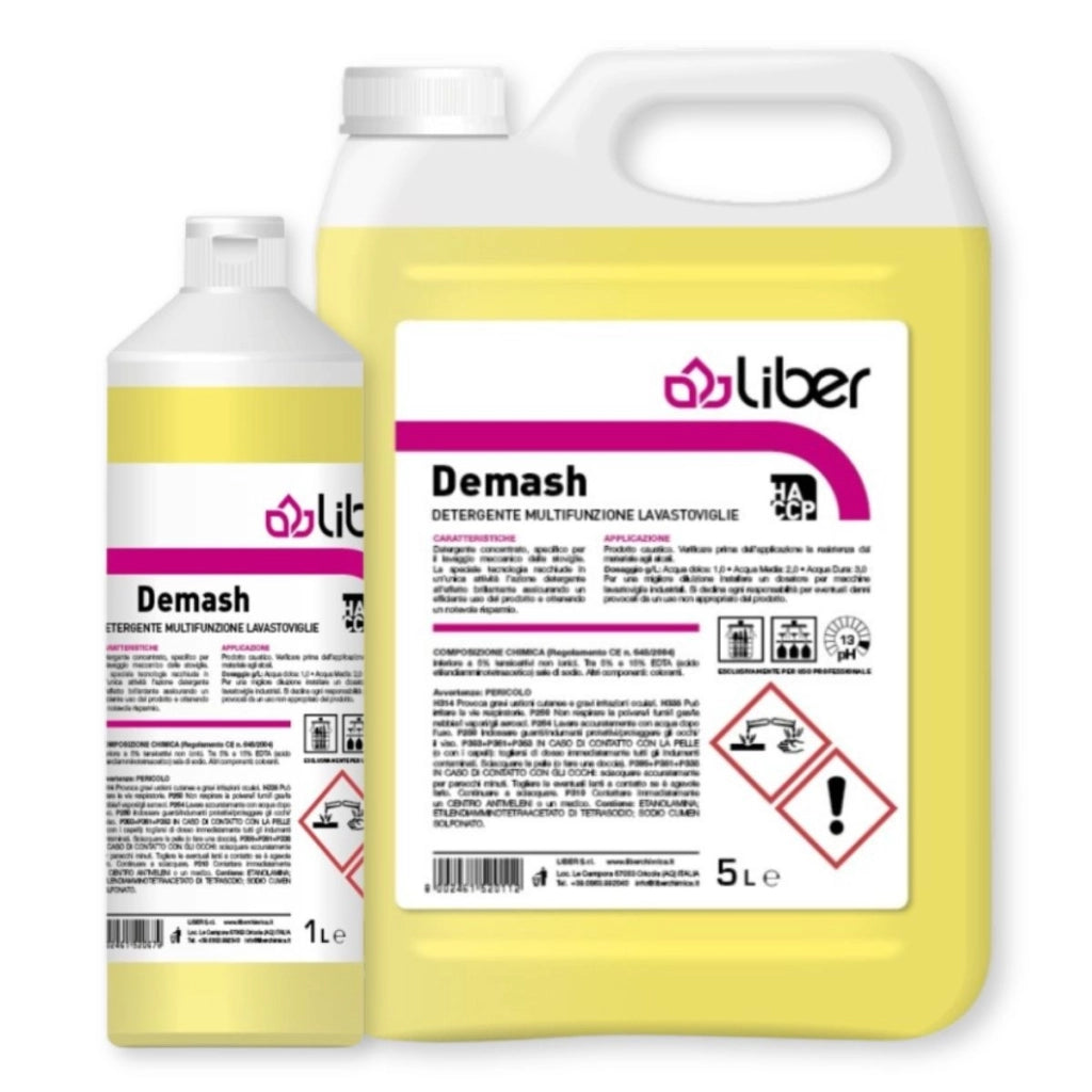 Demash Detergente Lavastoviglie Multifunzione Brillantante HACCP | Liber, Formato da 5Kg