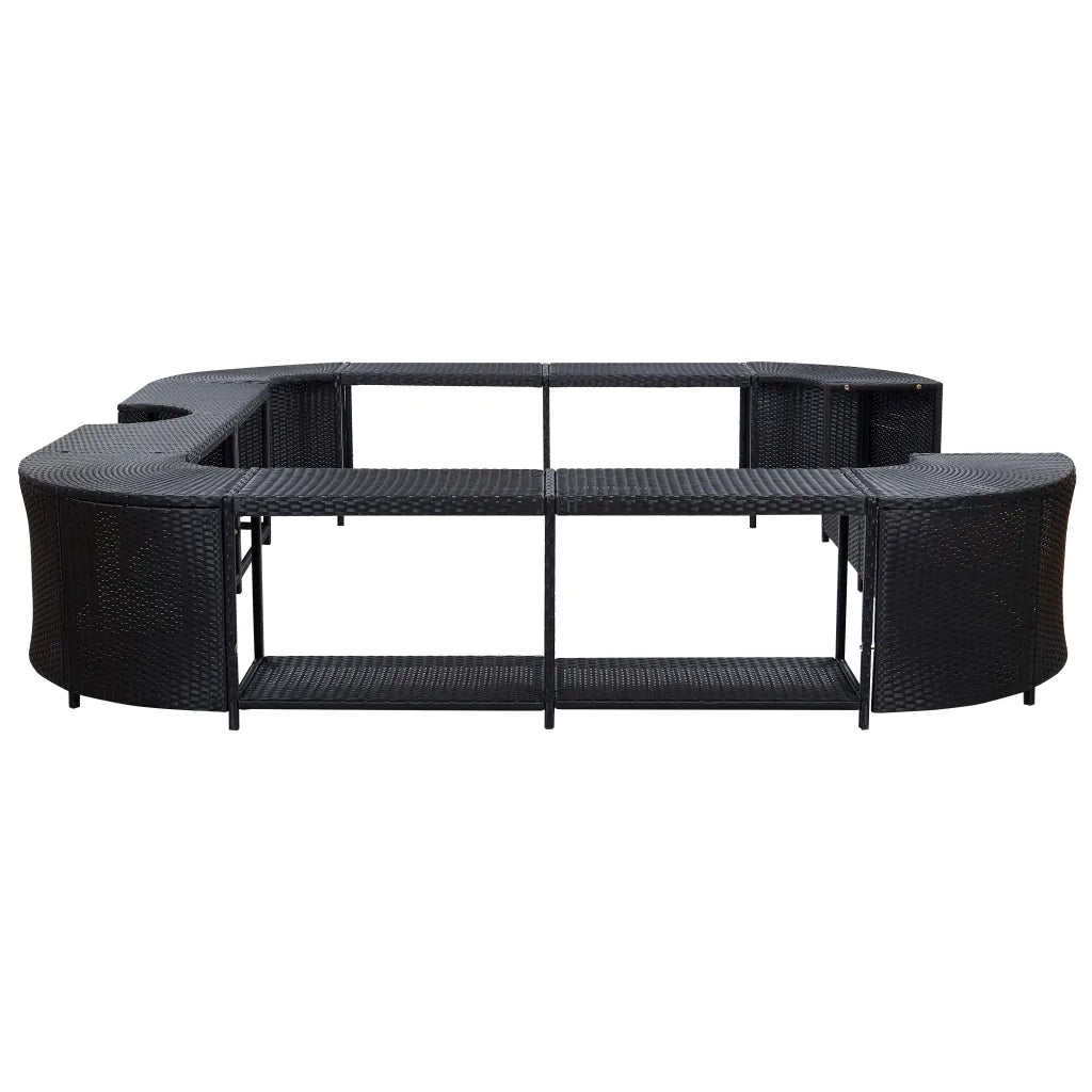 Bordo per Vasca da Spa Quadrato Nero 268x268x55 cm Polyrattan cod mxl 52550