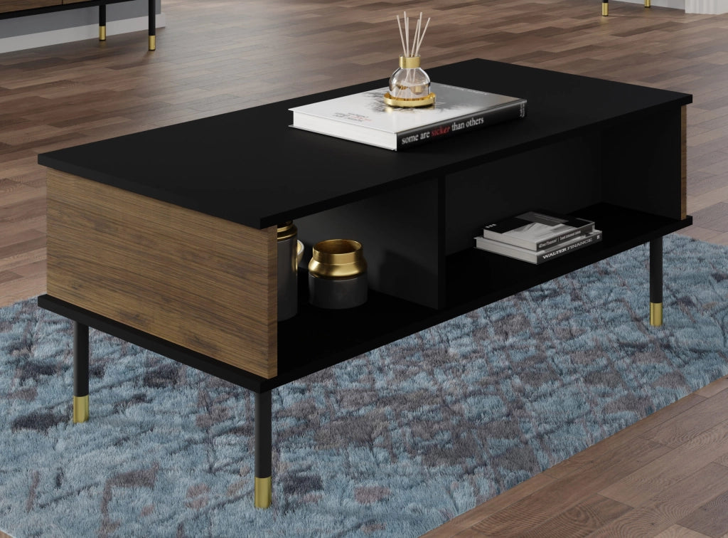 TAVOLINO SHERWOOD 110x55 NERO OPACO ROVERE CATANIA