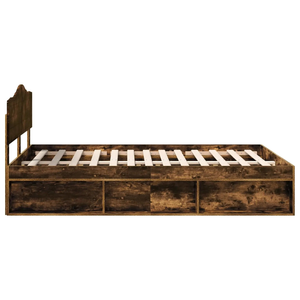 Struttura del letto Rovere fumé 150 x 200 cm Pino massello 3412884