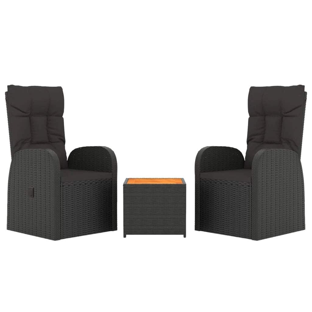 Set di mobili da giardino mobili da esterno set da 3 pezzi polyrattan nero e acacia 02_0014205