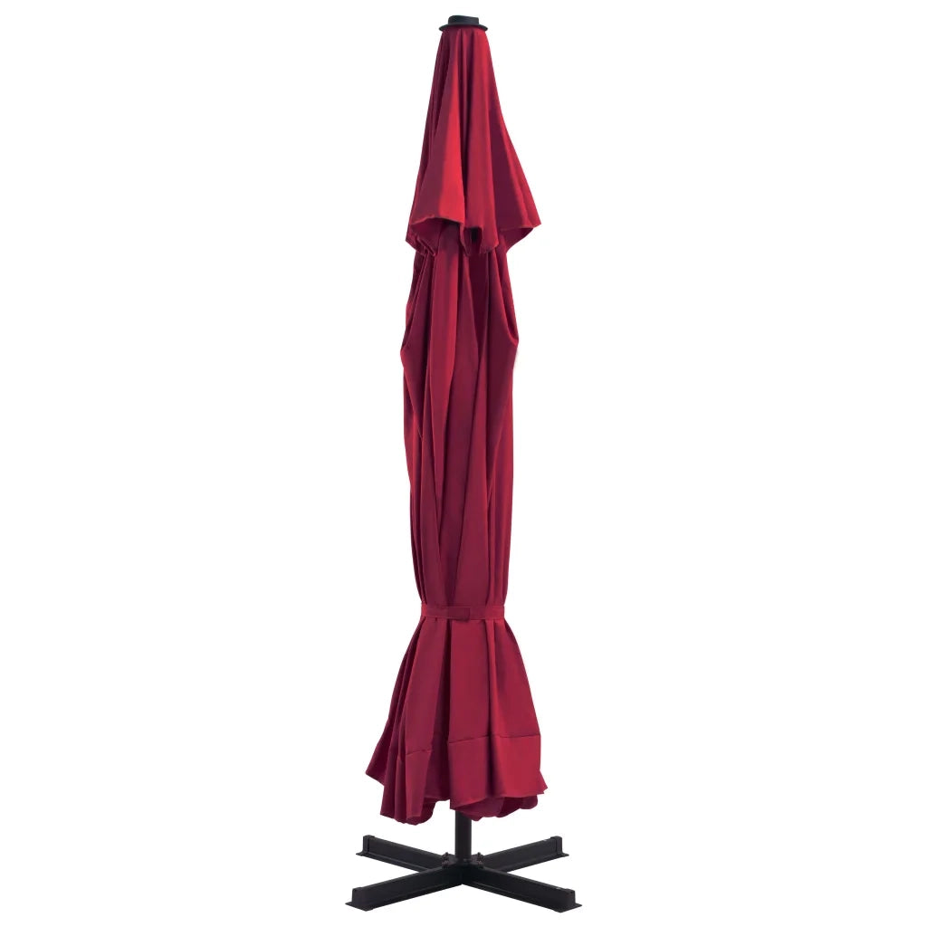 Ombrellone da Giardino con Base Portatile Rosso 276325