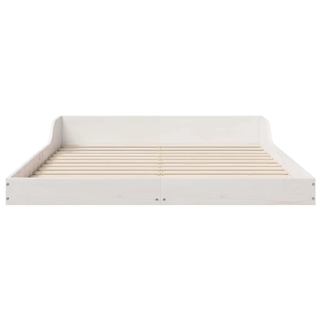 Struttura del letto Bianco 135 x 190 cm Pino massello 873323