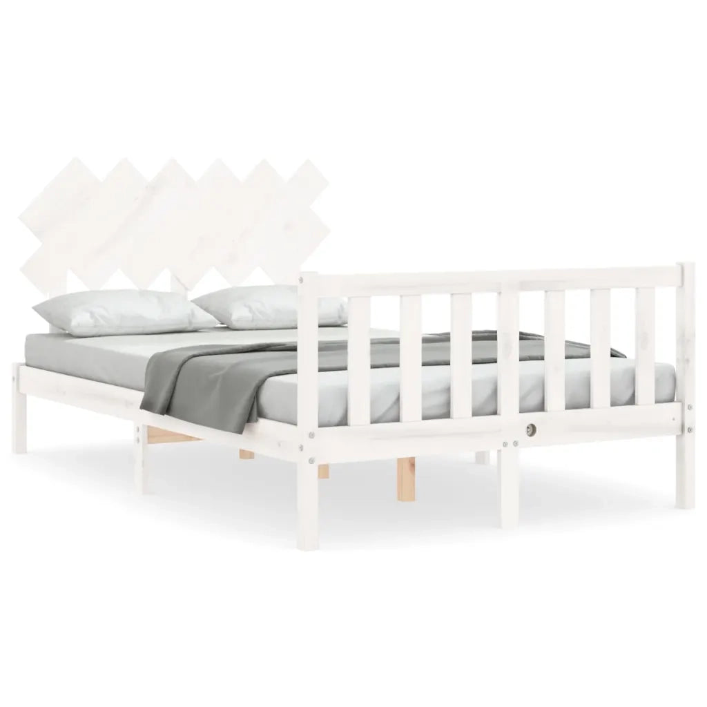 Giroletto senza Materasso-Struttura Letto Bianco 120x200 cm Legno Massello Pino 399955