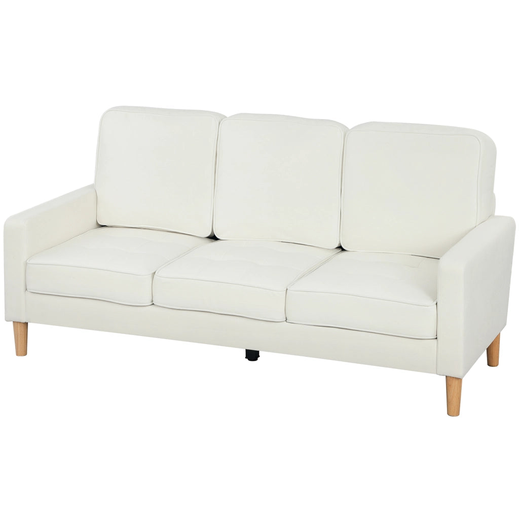 Divano 3 posti in velluto ¨C zephmum ¨C crema 185x79x82