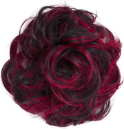 Capelli voluminosi con stile a treccia, acconciatura per sposa, capigliatura opaca, capelli ondulati rossi, capelli a knoet, colore mix, modello G30E