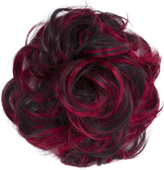 Capelli voluminosi con stile a treccia, acconciatura per sposa, capigliatura opaca, capelli ondulati rossi, capelli a knoet, colore mix, modello G30E