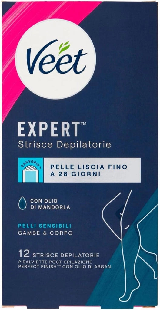 STRISCE VEET DEPIL CORPO EXPERT 12 PZ GAMBE & CORPO PER PELLI SENSIBILI
