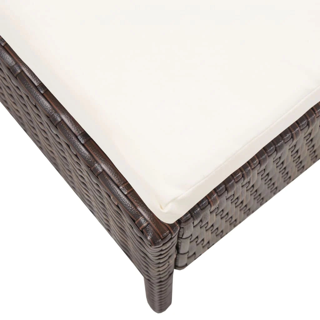 Mobili da giardino mobili da esterno Set di mobili da 5 pezzi con cuscini in resina intrecciata marrone 02_0016461