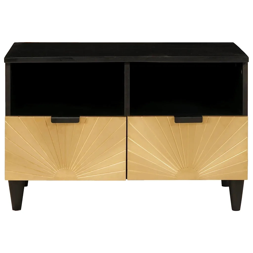 Mobile TV Nero e Oro 70 x 33 x 46 cm Legno multistrato 4017829