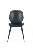 E-STYLO Sedia da pranzo in soft touch petrolio scuro e gambe in metallo nero, 55cm X 45cm H. 83cm.