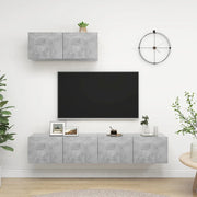 Mobili Porta TV 3 pz Grigio Cemento in Legno Multistrato 3079121
