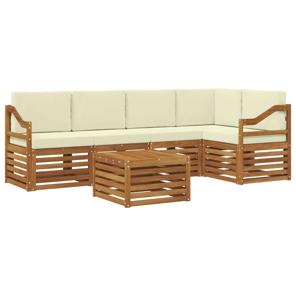 Set divano sezionale con cuscino 6 pcs Naturale e Crema 3374865
