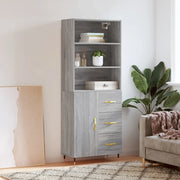 Credenza Grigio Sonoma 69,5x34x180 cm in Legno Multistrato 3189427