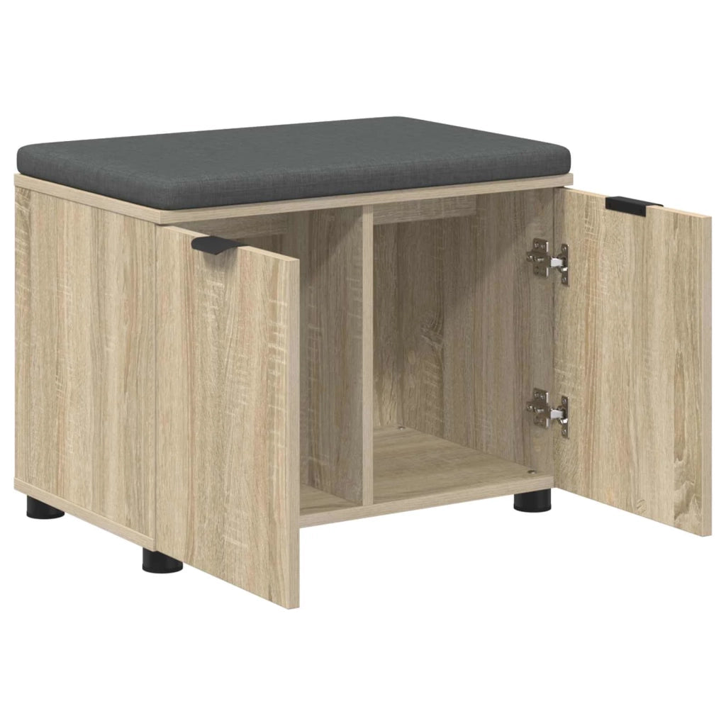 Panca per ingresso con cuscino Rovere Sonoma 60 x 38 x 46 cm 891474