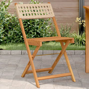 Sedie da Bistrò 2 pz Beige Legno Massello Acacia e Polyrattan 367677