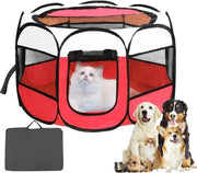 Box Opvougbile per Animali Piccoli - 74 x 74 x 43 cm Beige + Rosso