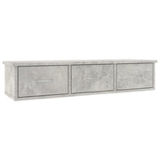 Scaffale Cassetti Parete | Mensola sospesa Grigio Cemento 88x26x18,5 Multistrato