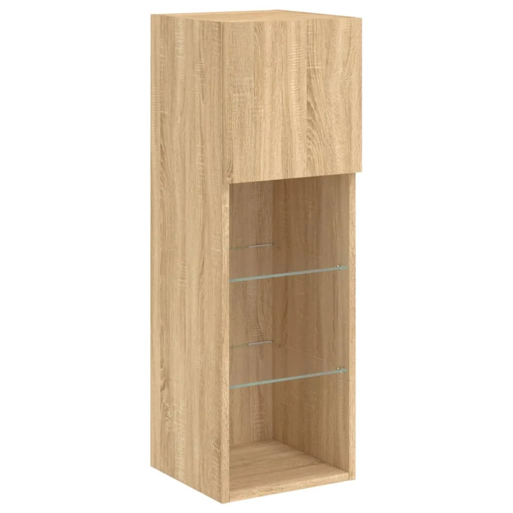 Mobile TV multimediale mensola TV credenza mobile TV sala da pranzo soggiorno camera da letto con luci LED rovere Sonoma 30,5 x 30 x 90 cm marrone 02_0026781
