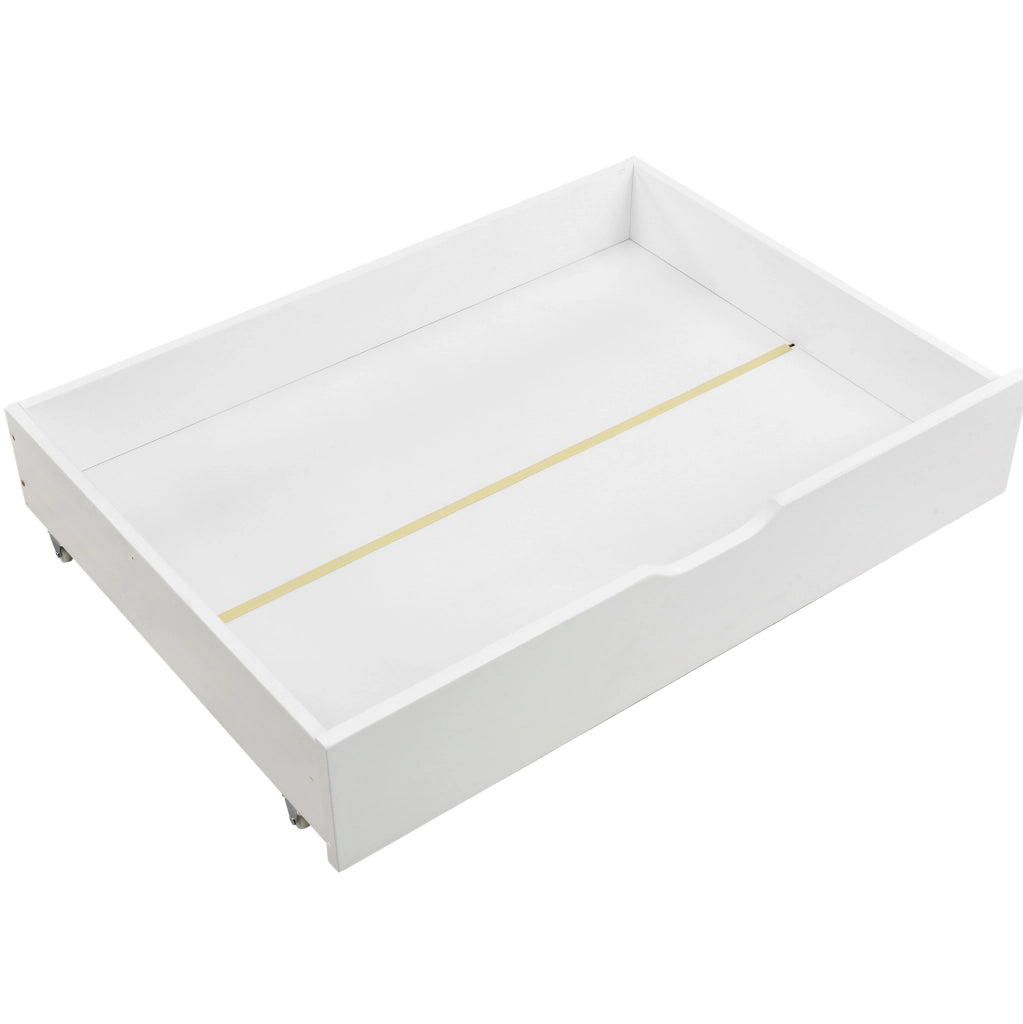 Letto singolo a casetta con 2 cassetti e finestre; 207x97x174 cm; pino e MDF; bianco