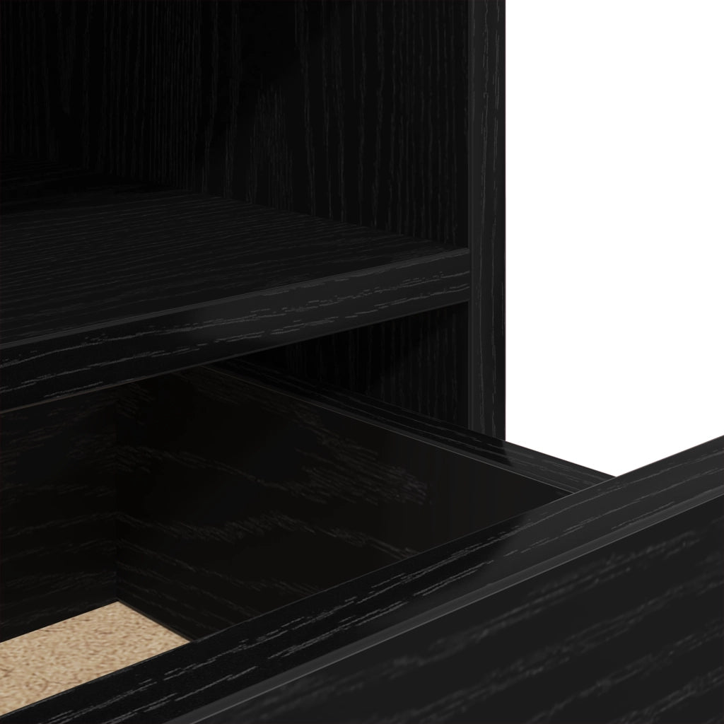 Comodino  con luci LED 2 pezzi Nero Rovere 40x39x48,5 cm