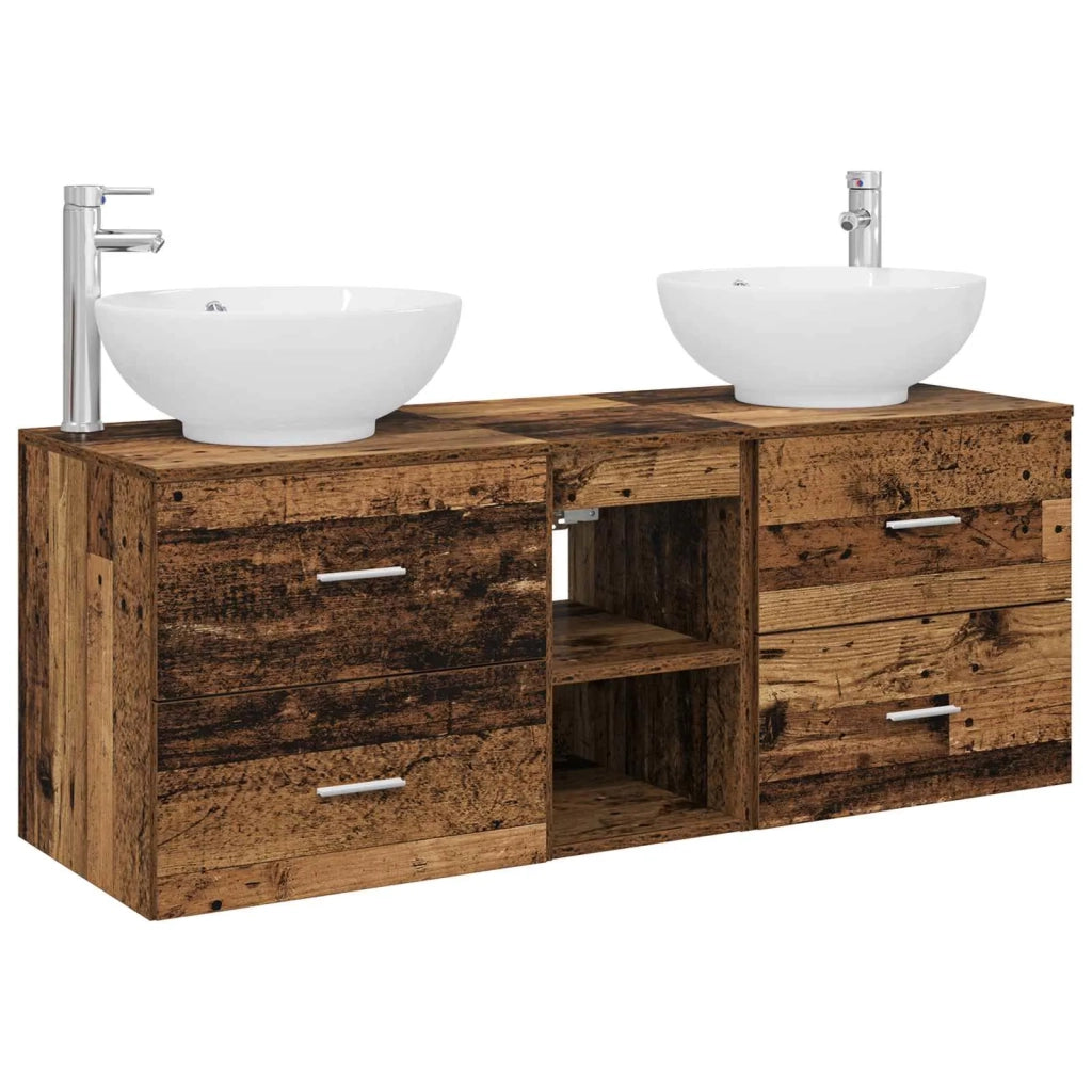 Set di mobili per il bagno 3 pz Legno antico 3405905