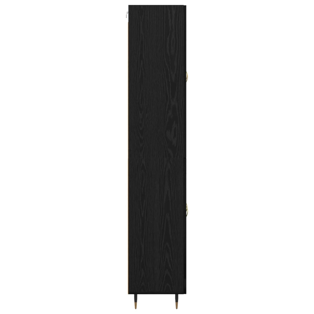 Credenza Rovere Nero 69,5 x 34 x 180 cm Legno multistrato