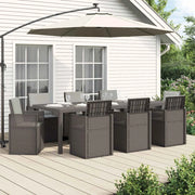 Set da Pranzo per Giardino con cuscino 9 pcs Grigio Chiaro PP 3430102