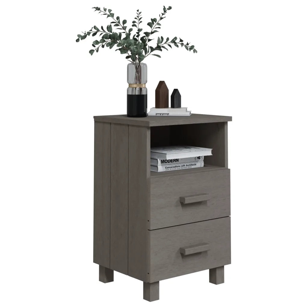 Comodini 2 pz Grigio Chiaro 40x35x62 cm in Legno di Pino cod mxl 30594
