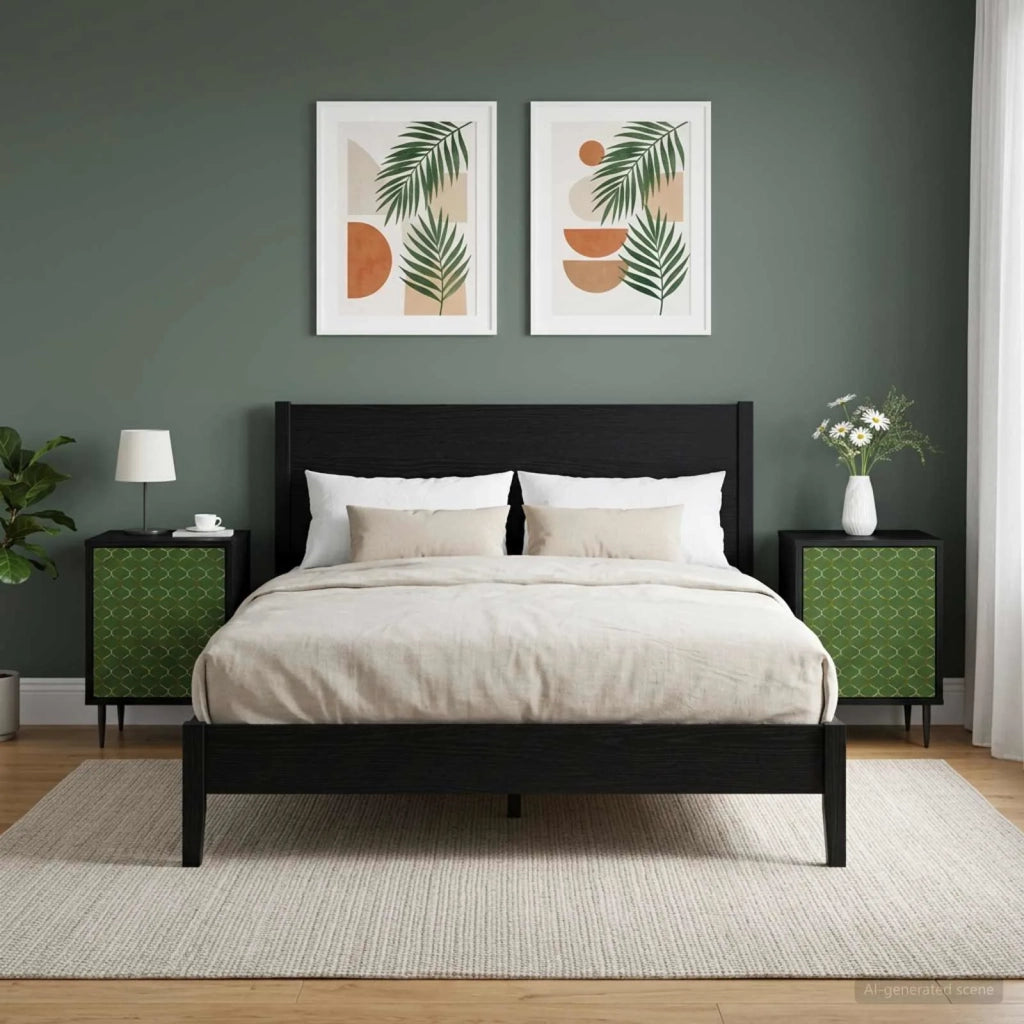 Armadio da Notte GELEEN 2 pz Rovere Nero 36 x 33 x 51 cm 8007234