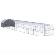 Pollaio recinto per polli da esterno 3 x 20 x 2 m acciaio zincato argento 02_0044007