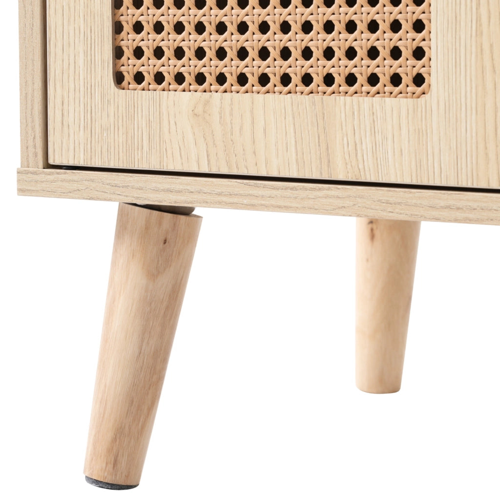 Credenza 60x40x101 cm con 2 ante e 1 cassetto in pannello truciolare rovere
