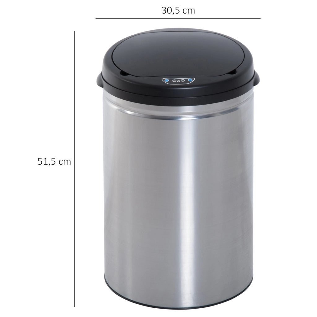 Cestino Rifiuti 30L con Sensore Movimento ¨C Zephmum ¨C Acciaio Inossidabile